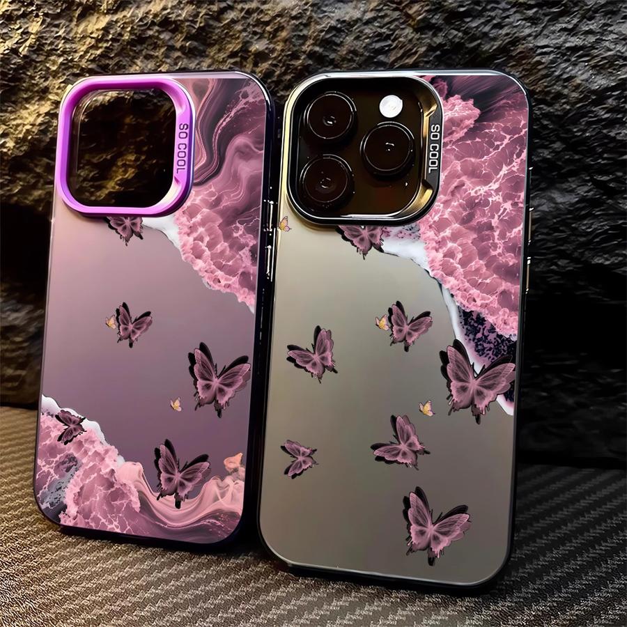 Phone Cover Case for iPhone 17 Pro Max 15 Air 14 Plus 13 16 11 12 Pro Creative Pink Sea Butterfly