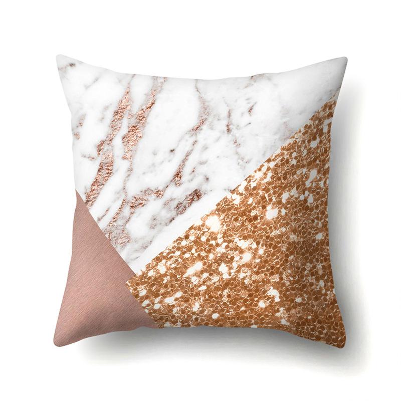 Nordic Ins Marble Polyester Pillowcase Car Decoration Home Printed Waist Cushion Pillowcase