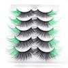 5 pairs/Tray Flexible Volume Colorful Eyelashes Long Makeup Party Lashes  Festival