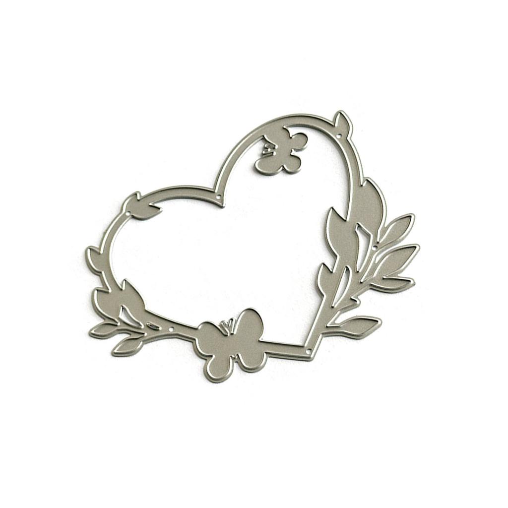 Высечка Венок-сердце для скрапбукинга, изготовления открыток, фотоальбомов, декоративного тиснения бумаги, вырубная форма из углеродистой стали