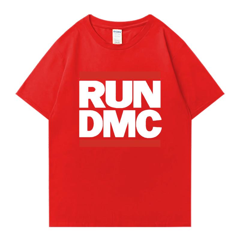 RUN DMC Graphic Print Crew Neck Oversized Tee Shirt Streetwear 100% Cotton Men Women Short Sleeve T-shirts Popular Unisex Tops