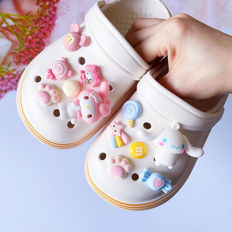 3D Мягкие Резиновые Подвески для Обуви Sanrio My Melody - Милые Съемные Аксессуары для Crocs DIY