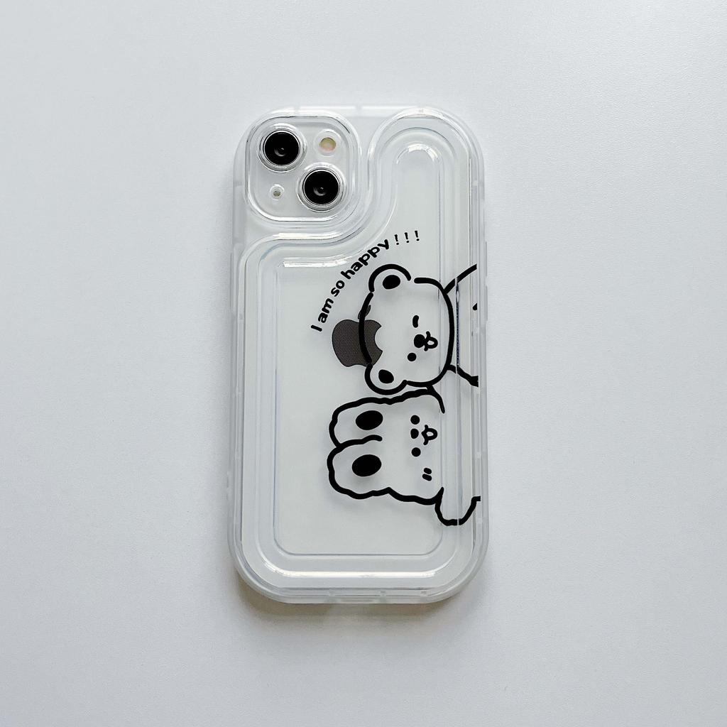 Классический чехол для телефона с милым медведем, мягкий силиконовый мультяшный кролик, пара, противоударный чехол для Iphone 14 13 Pro Max 12 11 Promax