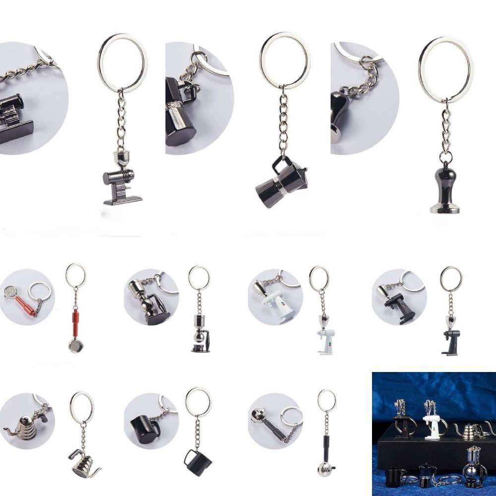 Hanging Ornament Niche Design Bag Pendent Car Key Ring Coffee Series Key Ring Coffee Pot Key Chain