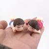 2Pcs Cute Lovers Boy Girl Lying On Front Miniature Garden Bonsai Dollhouse Decor