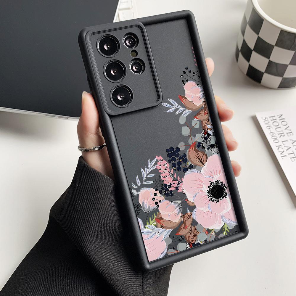 Мягкий ТПУ чехол для Samsung A55 5G S25 Ultra S24 FE A54 A16 A15 A53 A35 A34 A14 A13 A06 A05 A05s A33 A25 S23 S22 Plus Цветочный чехол