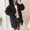 Женская зимняя куртка средней длины Y2k New Bread Jacket Корейская версия Свободная толстая зимняя куртка с большим меховым воротником Женская распродажа