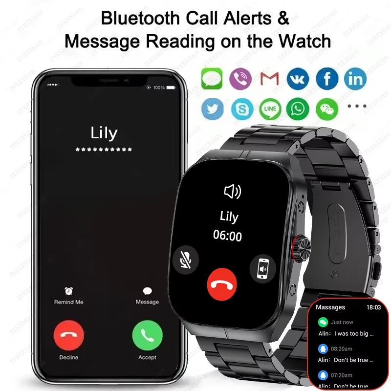 2025 Новые 1,95-дюймовые умные часы Ultra HD для мужчин с GPS-трекингом, Bluetooth-вызовом, NFC, монитором сердечного ритма, спортивным фитнесом, женские умные часы для OPPO