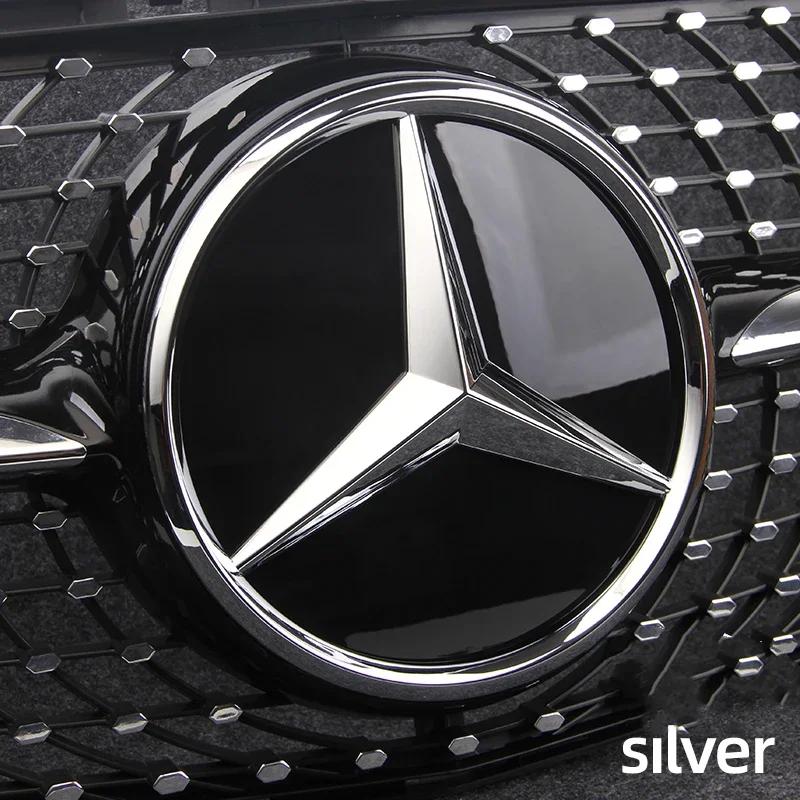 FFYE5 Car Front Grille Emblem Star Badge Logo Chrome black Silver 3D Mirror Mercedes Benz Amg W205 W204 W253 W213 W206 W166 gle glc