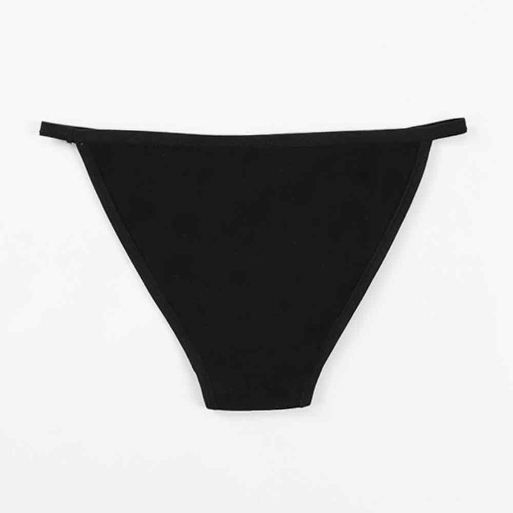 Women's Solid Thong Low-rise Panties Cotton Briefs Comfortable Sexy Panties
