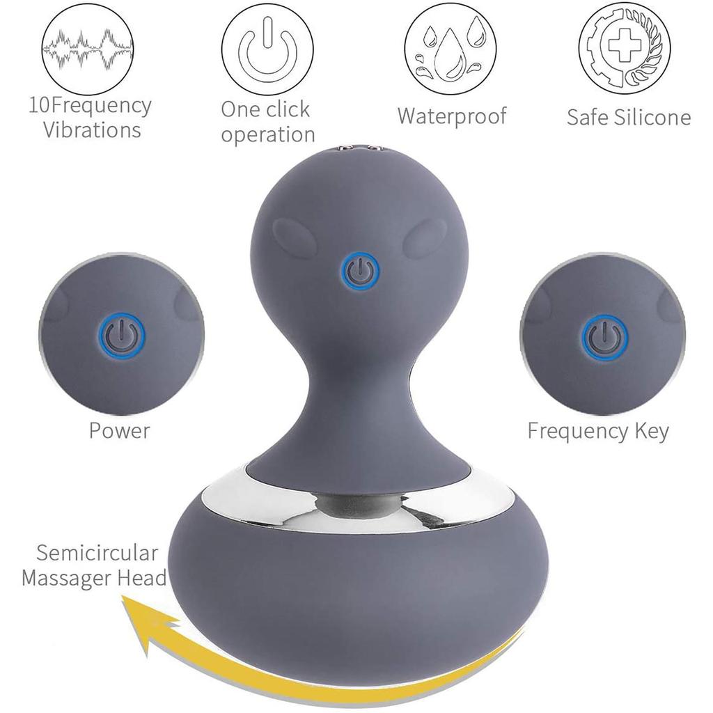 Беспроводной электрический массажер с 10 мощными вибрациями, перезаряжаемый ручной массажер для шеи, массажер для тела, спины, талии, ног