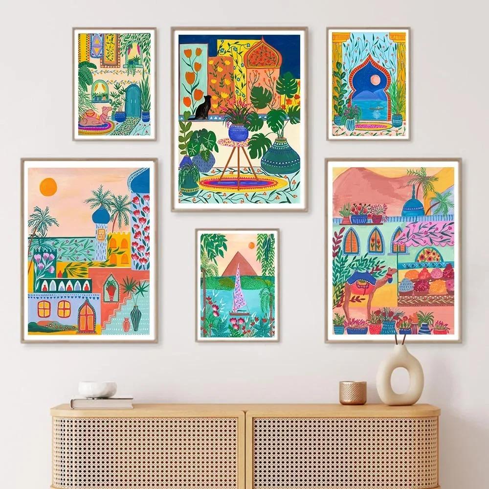 Египет, Марокко, настенная живопись на холсте, тропические животные джунглей, леопардовый тигр, постеры, принты, домашний декор, подарок на новоселье