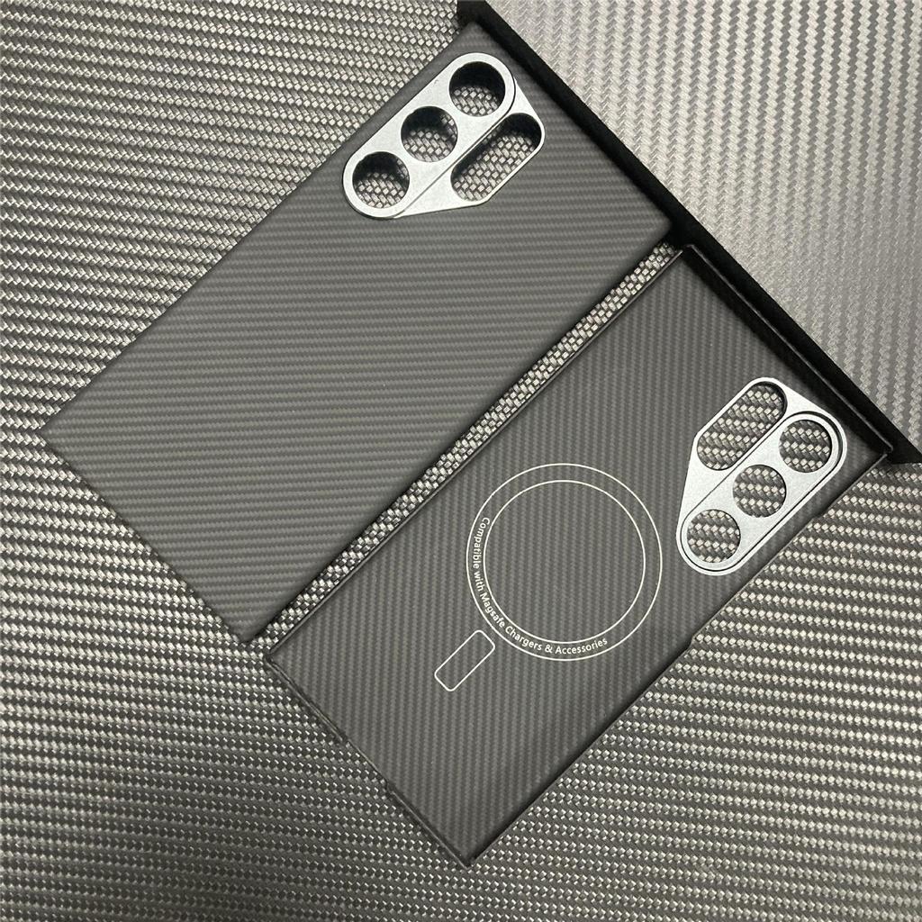 Подходит для Samsung S24U Кевларовый Чехол для Мобильного Телефона Арамидный Чехол для Мобильного Телефона Samsung S24ultra Магнитная Адсорбция