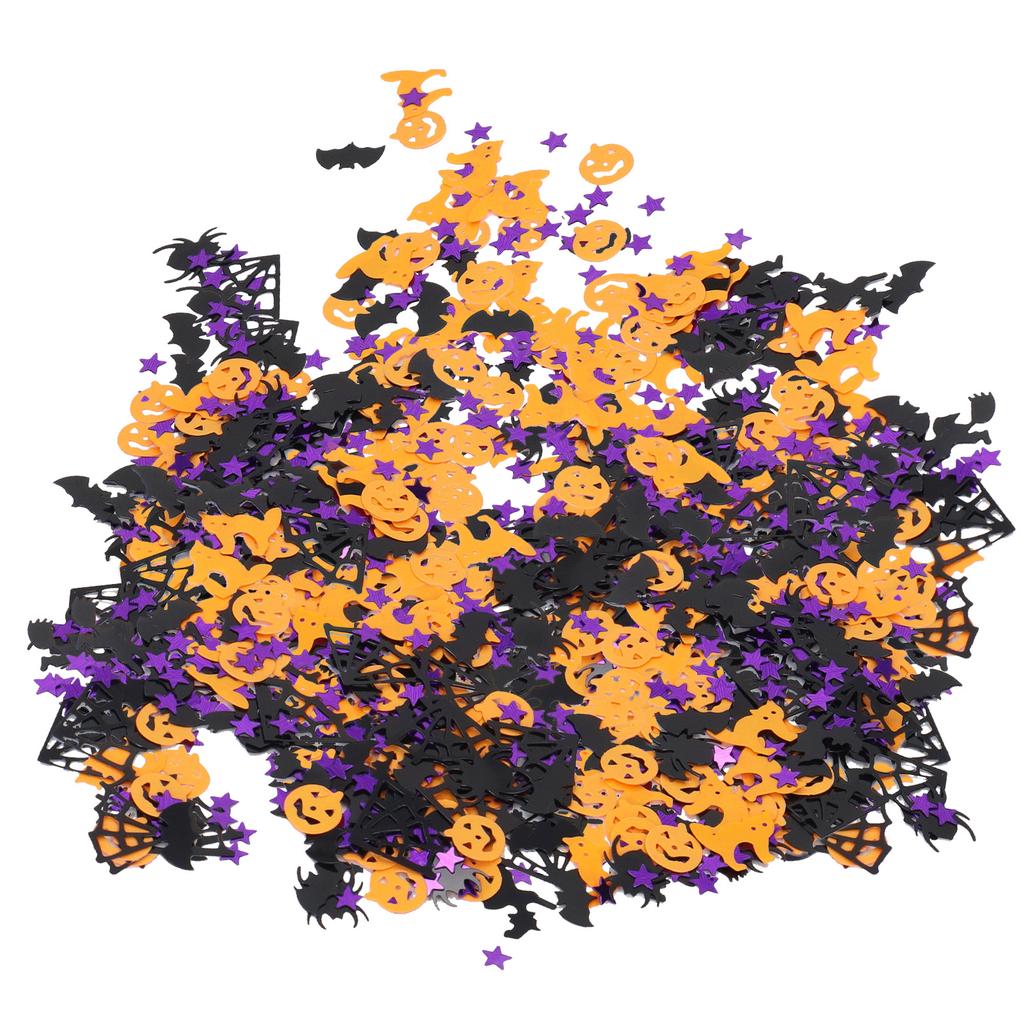 200g Halloween Confetti Halloween Party Table Scatter Confetti Pumpkin Spider Webs Foil Metallic Sequins Confetti Decor