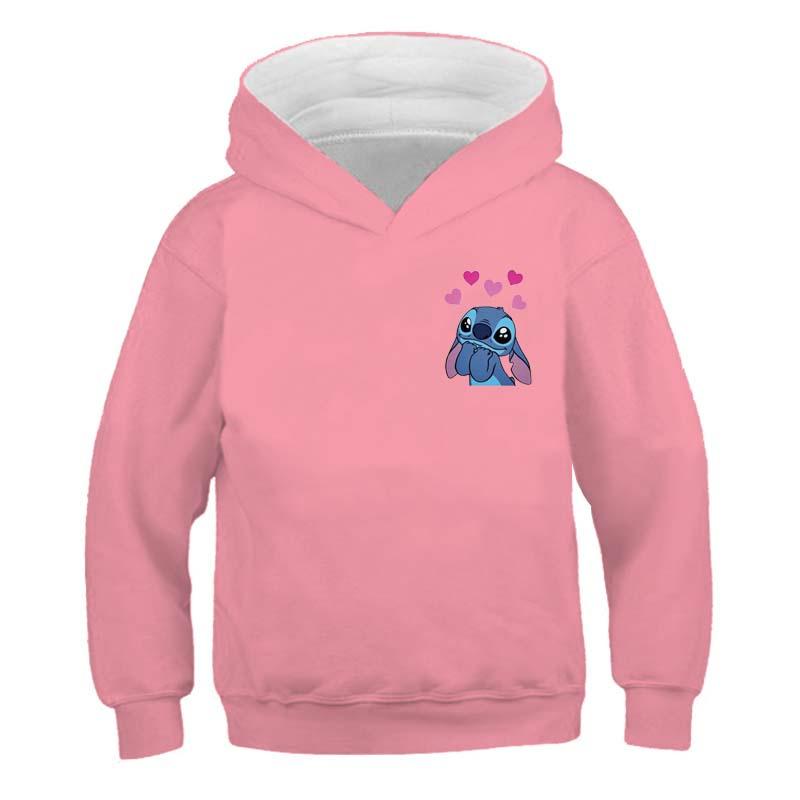 Толстовки с капюшоном MINISO New Stitch для девочек, осенне-зимняя толстовка с длинным рукавом Harajuku, повседневные топы с капюшоном в стиле Disney Series Stich