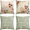 Разноцветные наволочки с цветочным принтом - «Семья — это все» Дизайн «Сладкий дом» Чехол на подушку для дивана в гостиной, украшение для спальни