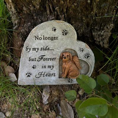 Собака Мемориальный камень смоляной надгробный камень для щенка садовый надгробный камень для домашних животных уличный мемориальный камень подарок для владельцев собак в память о потере питомца