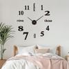 Digital Luminous DIY Acrylic Wall Clock - Punch-Free Decorative Quartz Timepiece