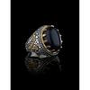 Agate Stone 925 Sterling Silver Men Ring Jewelry for Men