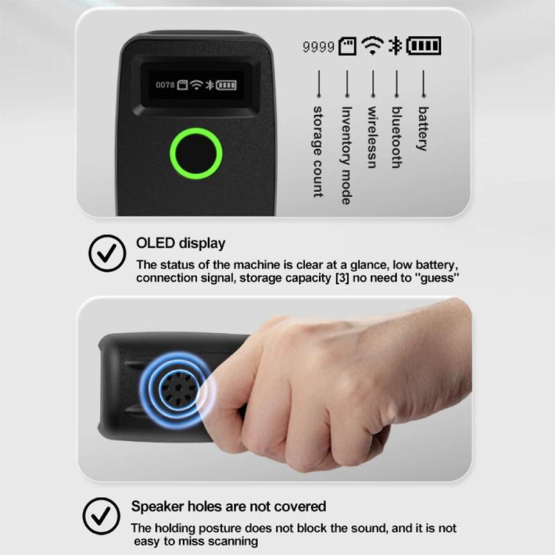 2D сканер штрих-кодов W7 Mini беспроводной Bluetooth портативный 1D 2D QR-код Data Matrix PDF417 считыватель с функцией хранения