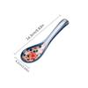 4-Piece Polish Ceramic Dessert Spoons Set Hand-Painted Floral Design Multipurpose Soup Spoons for Home Use4