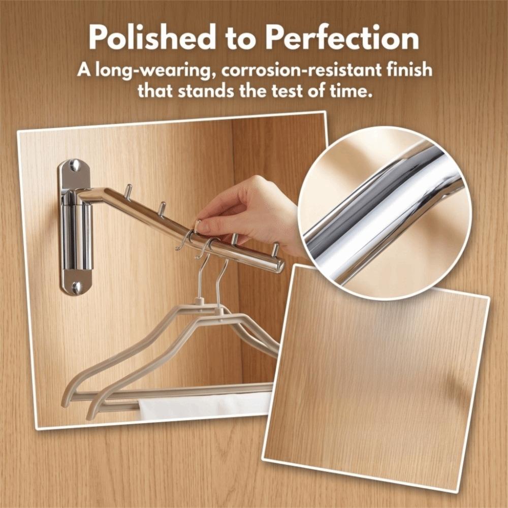 5 Hooks Robe Hook Silver Coat Hook Space Saving Towel Bar  Closet Storage