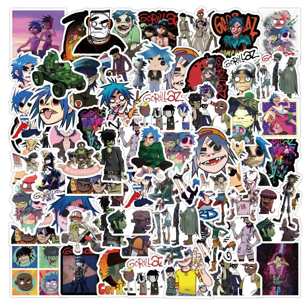 52 шт. Наклейки группы Gorillaz Музыкальные Граффити Декорация Чемодан Скрапбукинг Телефон Ноутбук Канцелярские товары Детская Игрушка Наклейки Подарки