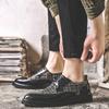 Весна и лето Новые удобные шнурованные трендовые деловые модные мужские туфли с острым носком на низком каблуке мужские кожаные туфли Px55-J