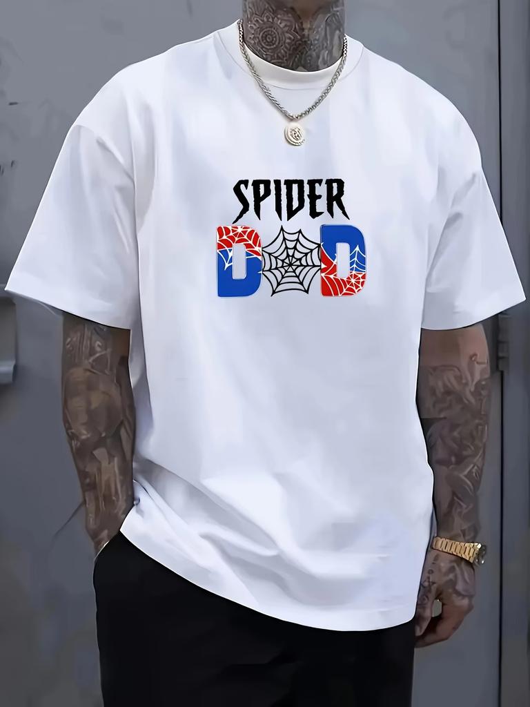 2026 Spider Man Spider Dad TShirt Mens Casual Short Sleeve Tee Tops Summer Fashion Streetwear Tshirt Plus Size Male Clothing