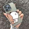 Butt-grabbing cloth couple's iPhone 16/15 silver phone case, compatible with 14/13/12/11pro/x