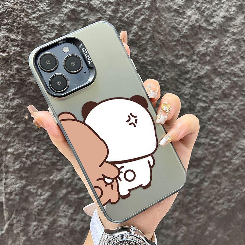 Butt-grabbing cloth couple's iPhone 16/15 silver phone case, compatible with 14/13/12/11pro/x