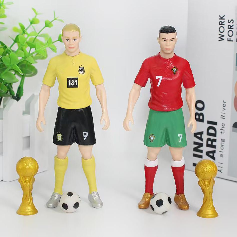 13cm 8Pcs/Set The Football Model Dolls Cartoon Cute Action Figure Car Accessories Football Fans Gifts