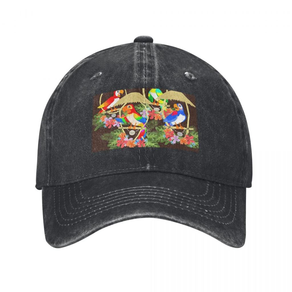 Tiki Room Welcome to our Tropical Hideaway Poster Baseball Cap Golf Hat Vintage GentleUnisex Hat cute Unisexs Luxury Womens