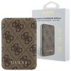 Guess 15W Wireless Powerbankgupb5Fp4Emgw 5000Mah Brown 4G Leather Metal Logo Magsafe
