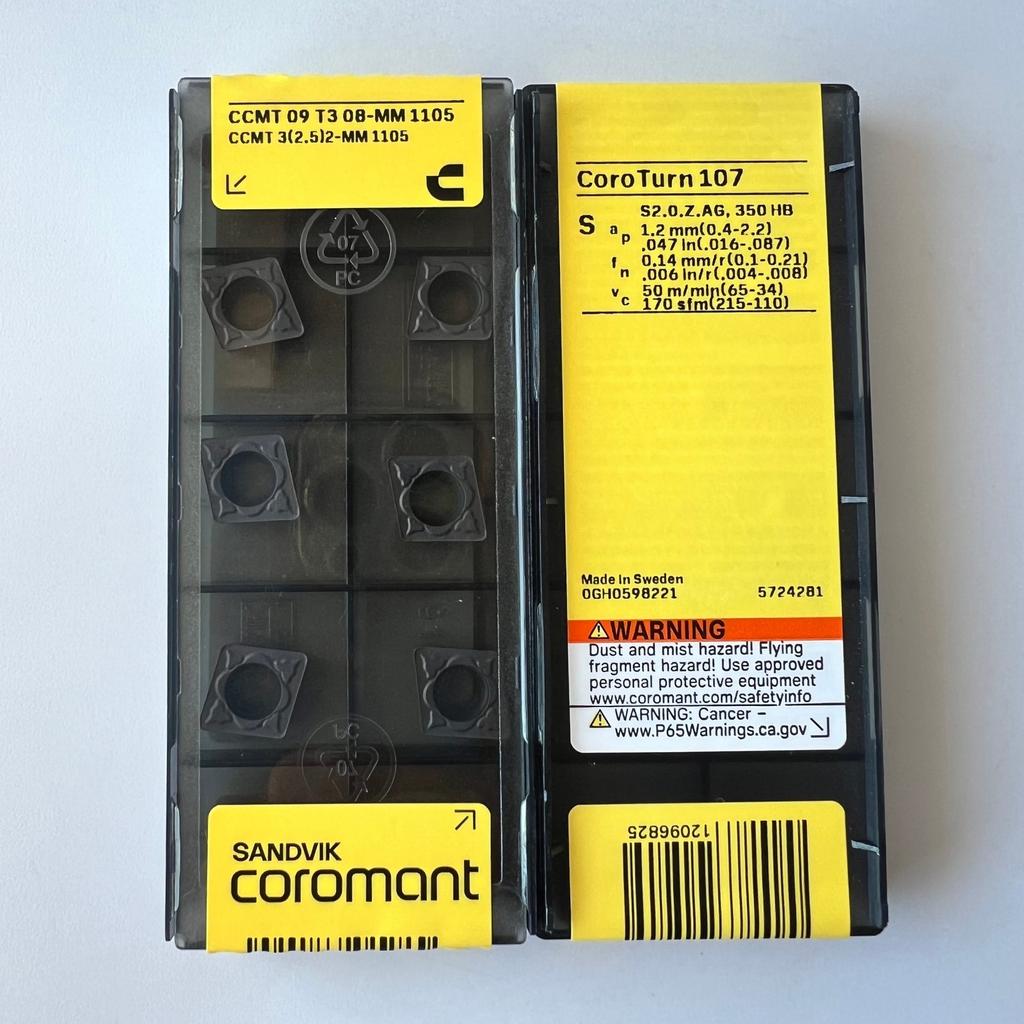SANDVIK / CCMT09T308-MM 1105 / Original Swedish hard alloy blade 10 Pcs