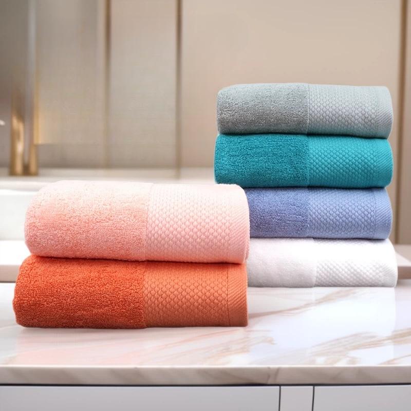 100% Cotton Towel Set, Solid Color Face Towel & Bath Towel, Soft Absorbent Cotton Towels for Home Hotel Daily Use