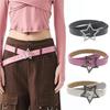 Lady Waist Belt Jean Belt PU Vintage Shining Star-Buckle Casual Ceinture Belt American Street Dance Jean Belt