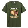 Смешные милые Tacocat Тако Кот Написано Футболки Графическая Хлопковая Футболка Уличная одежда Короткий рукав Подарки на день рождения Летняя Футболка