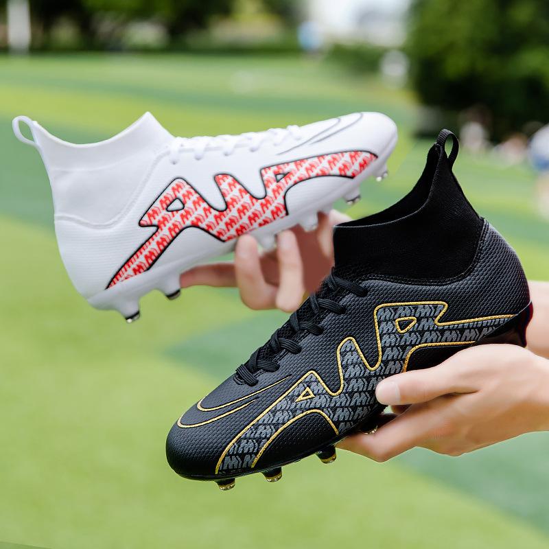 New Football Shoes Men's High-top Adult AG Spikes Artificial Grass Game Training Shoes C Romesi Sneakers Broken Nails