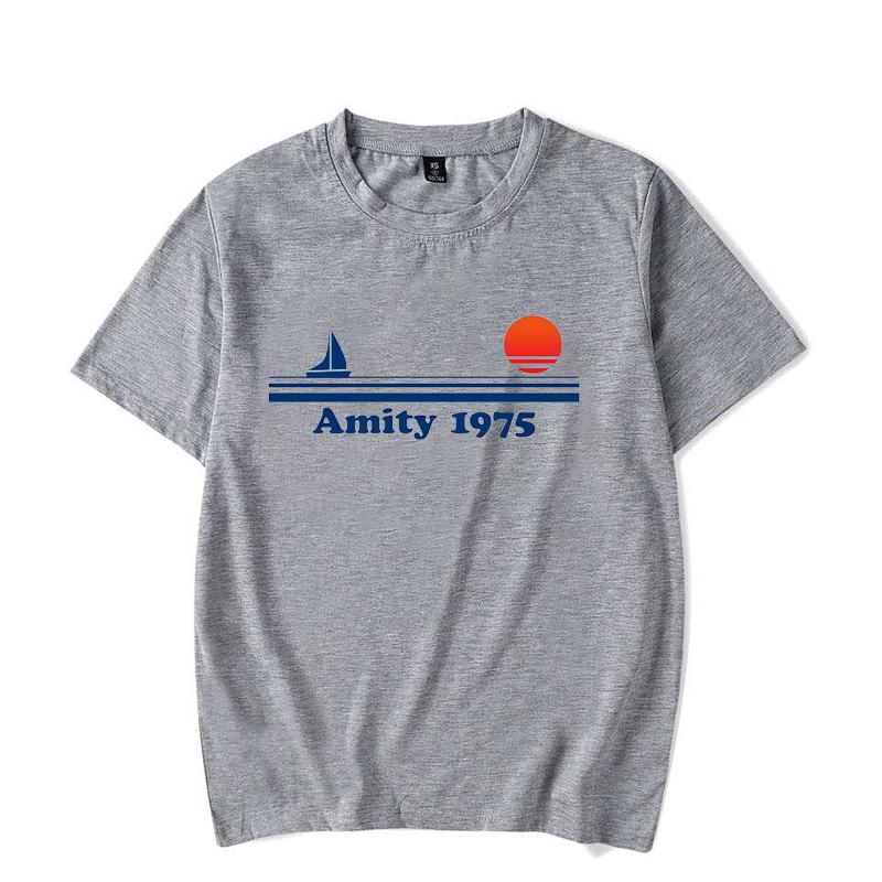 Amity 1975 - Jaws Retro Print Tshirt Men Creativity Sweat Clothing Fashion Tee Clothes T Shirts Breathable T-Shirts Man Women