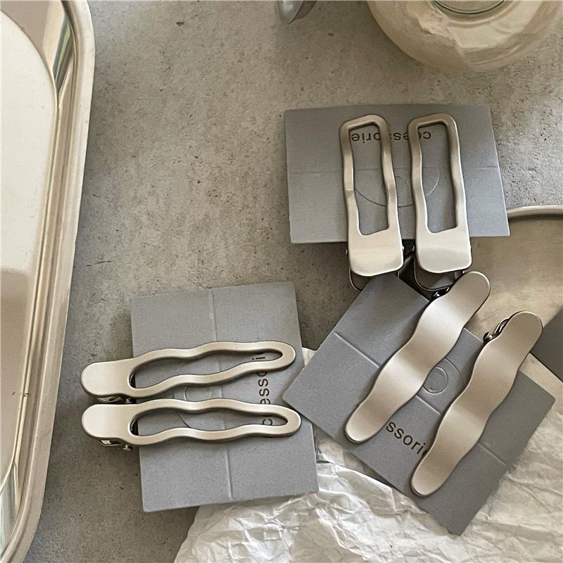 Набор заколок для волос Silver Wave Line Geometric Duckbill