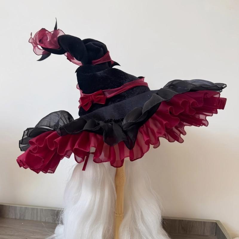 Регулируемая шляпа ведьмы, легкая, удобная ткань, эластичная лента для вечеринок на Хэллоуин, косплей-мероприятий и тематических собраний