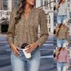Fashionable and Casual Temperament Spring and Autumn Women's Multi-color Long-sleeved Leopard Print Shirt Female
