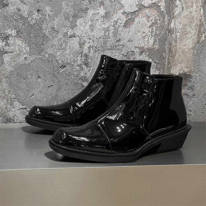 Fashion Stylish Casual Leather Mens Ankle Boots High Top Leather Shoes Fashion Business Casual Shoes New Arrival Male Chelsea Footwear