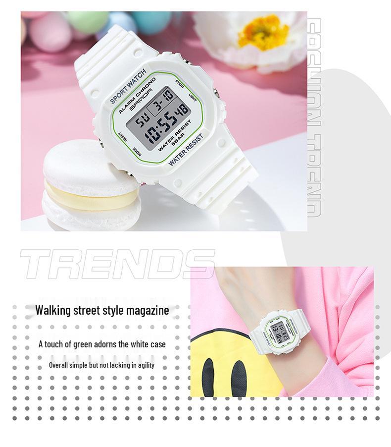 Sanda Multifunctional Waterproof Luminous Square Sport Watch - Fashionable Student Wristwatch