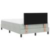 LED Box Spring Bed with Mattress Light Grey 120 x 190 cm Velvet