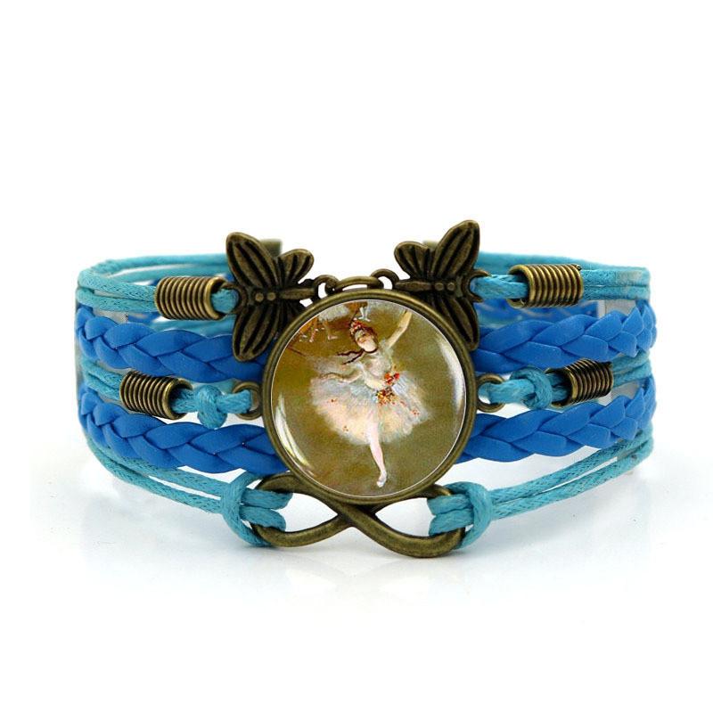 Элегантный браслет с драгоценными камнями времени с узором балерины для женщин, винтажные плетеные украшения с символом бабочки и бесконечности