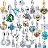 Милый мультяшный шарм в виде пчелы, слона, замка со снежинками, светло-голубой бусины в виде луны и звезды, подходит для браслета, ожерелья, медная праздничная бижутерия