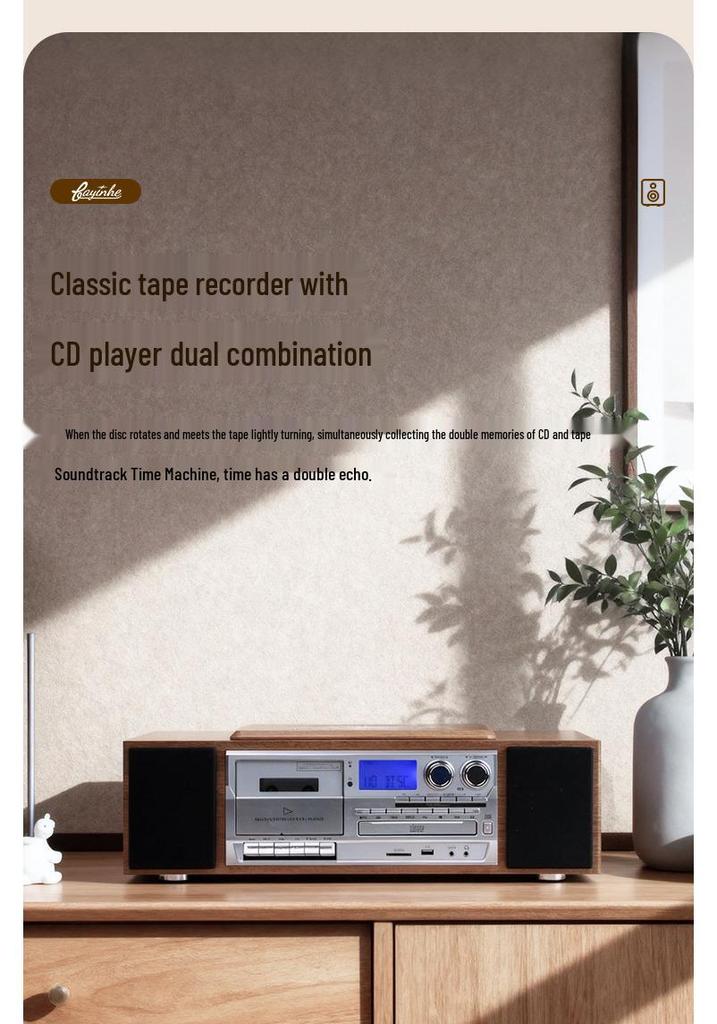 Ретро-магнитофон с CD-плеером Bluetooth, звуком качества Harman и мощным динамиком