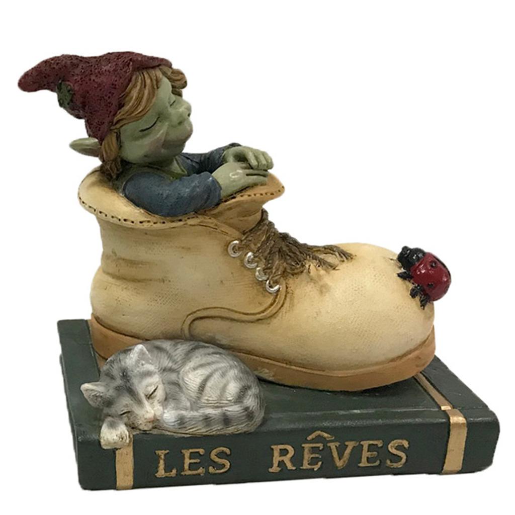 Les Trésors De Lily [R2697] - Figurine 'Pixie Rêveur' chaussure - 10. 5x9. 5x7. 5 cm